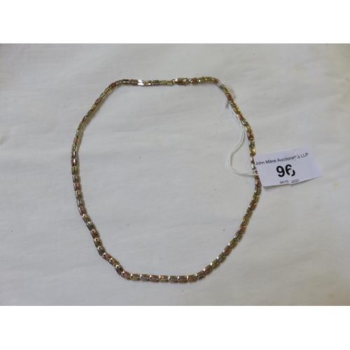 96 - 9ct. tri-coloured Gold Necklace, 7.5 grams