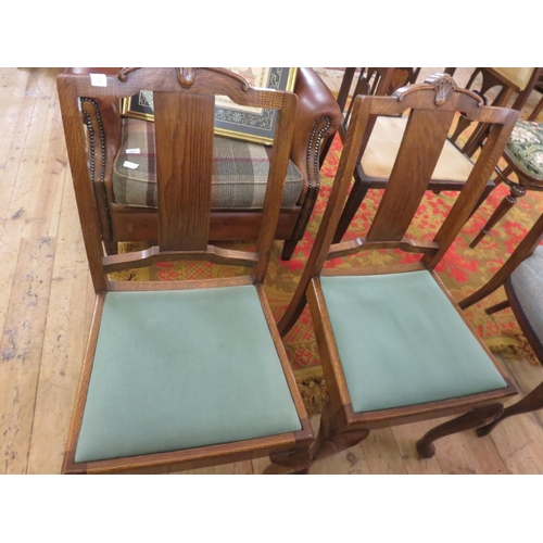 418 - Pair of Oak Framed Chairs