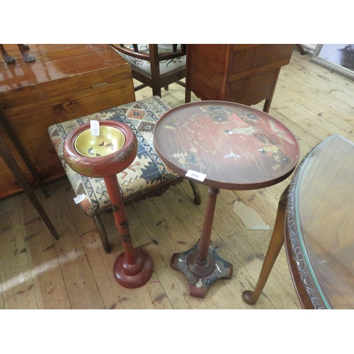 426 - Chinese Lacquered Occasional Table and Smokers stand