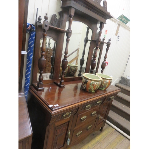 449 - Late Victorian/Edwardian Mahogany Mirror Back Sideboard