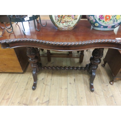 454 - Shaped Front Mahogany Console Table