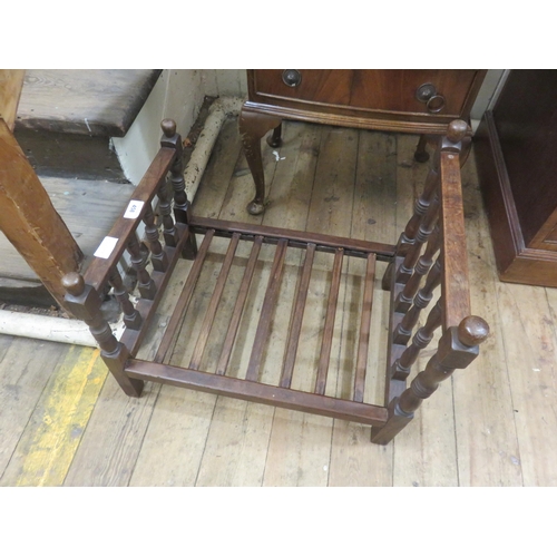 458 - Oak Victorian Dolls Bed