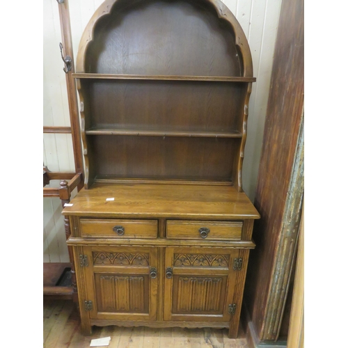 466 - Oak Dome Top Kitchen Dresser