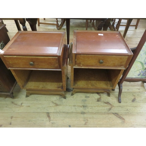 471 - Pair of Walnut Art Deco Bedside Cabinets