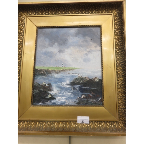 23 - Framed Oil Painting - Hook Head, Co. Wexford - Pat O'Breartlin