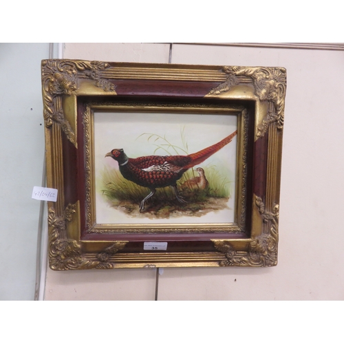 35 - Framed Oil Painting of a Pheasant