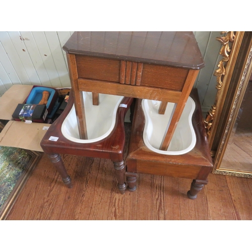 469 - Two Commodes and a Lidded Table Vanity Unit