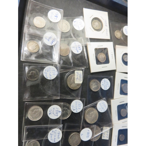 89 - Twenty various small denomination Victorian Silver Coins