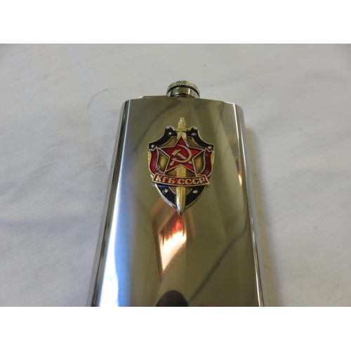 104 - Soviet KGB Flask - Stainless Steel 6oz