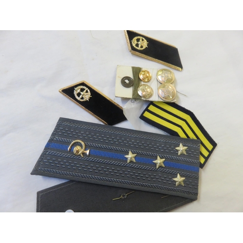 109 - Group of Soviet Officer Accessories, Medical Services Captain Shoulder Boards, Pipeline Troops Offic... 