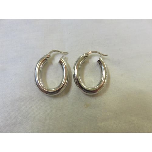 80 - Pair of 18ct White Gold Hoop Earrings 3.1 gms