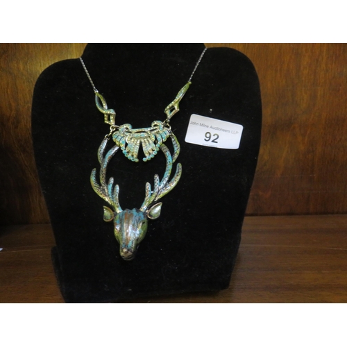 92 - Designer Stag Pendant Necklace