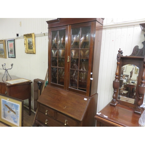 441 - Mahogany and Glazed Bureau Bookcase