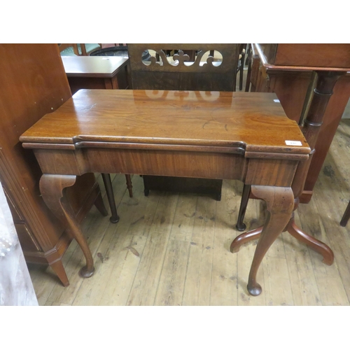 446 - Mahogany Lift Over Games Table on Cabriole Legs and Pad Feet