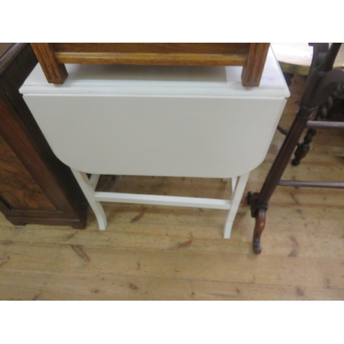 459 - White Drop Leaf Table