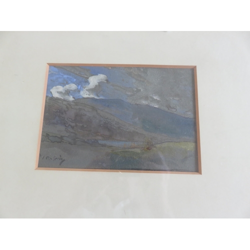 15 - Framed Watercolour/Pastel Landscape b J. R. Greg, 8 x 5 ins. in large frame 20 x 15 ins.