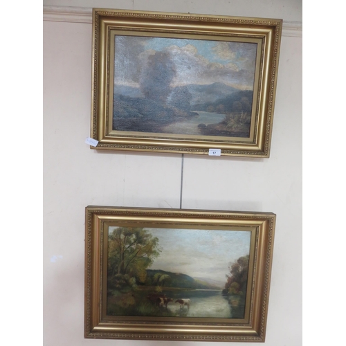 17 - Pair of Gilt Framed Oils - signed M. Coutts