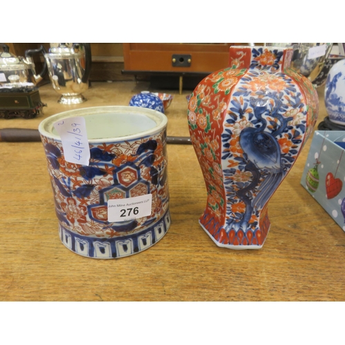 276 - Two Oriental Imari Pattern Pots