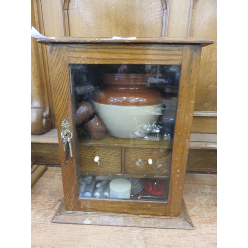 286 - Tobacco Cabinet with Pipes, Cigars, Cutters etc