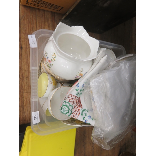 343 - Mixed box of Tea Ware