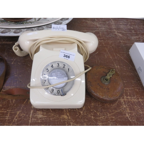 366 - Vintage Telephone and Vintage Tape Measure