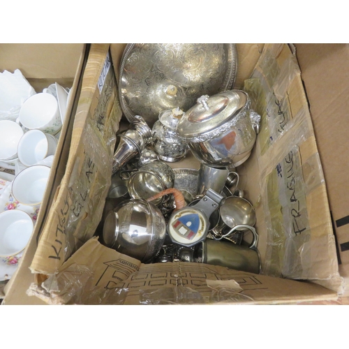 370 - Box of Plated ware