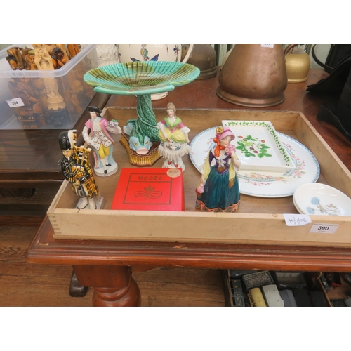 390 - Lot of Ceramic Figures, Plates, Spode etc.