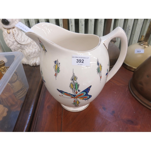 392 - Large Decorative Jug with Butterflies