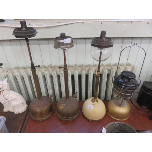 393 - Four Paraffin Lamps