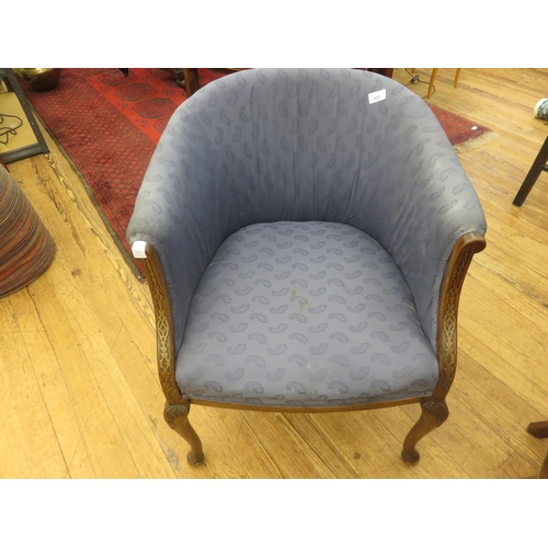 409 - Blue Upholstered Tub Chair