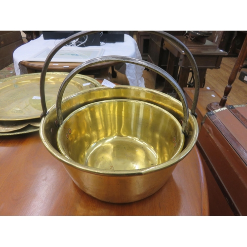 418 - Two Brass Berry Pans