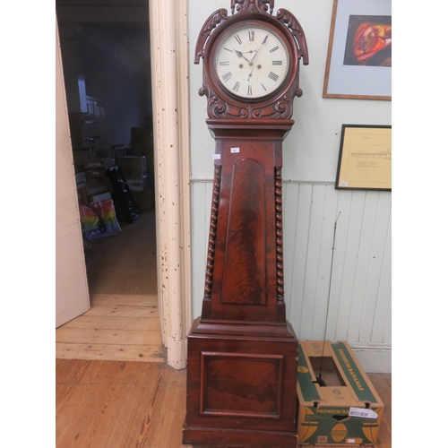 441 - Victorian Mahogany Long Cased Drumhead Clock