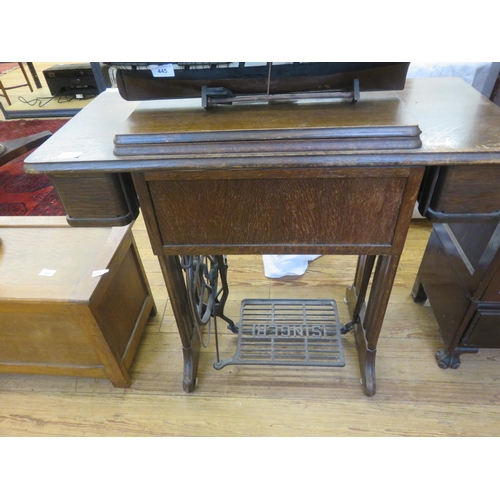 444 - Singer Sewing Machine with treadle on stand/table