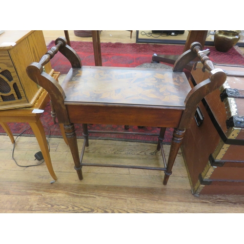 449 - Marquetry Inlaid Piano Stool