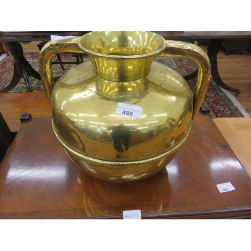 488 - Large Brass Two Handled Jug