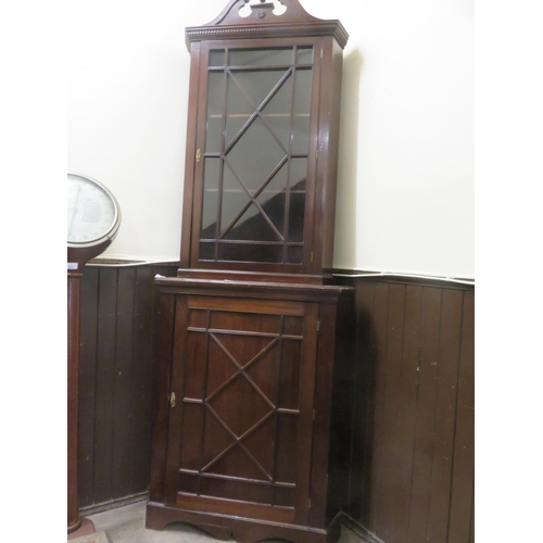 494 - Mahogany Glazed Corner Unit