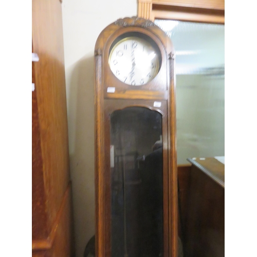 503 - Oak Long Cased Dome Top Clock