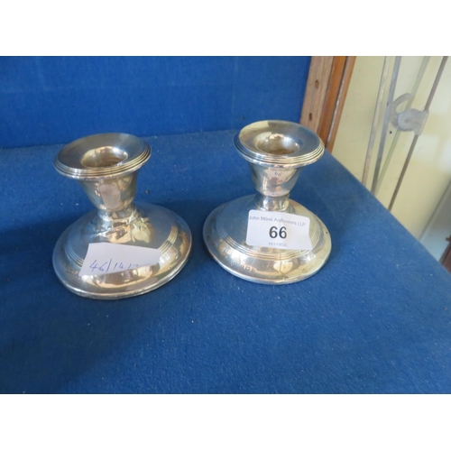 66 - Pair of Silver Dwarf Candle Sticks