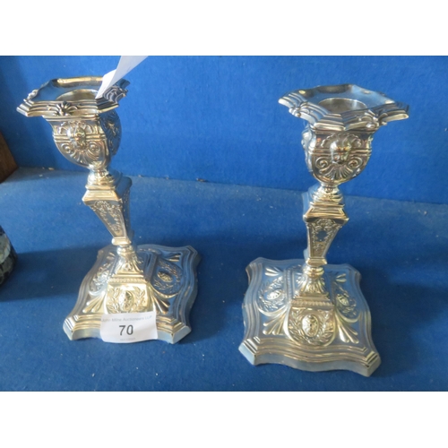 70 - Pair of Sheffield 1900 hallmarked Silver Candlesticks