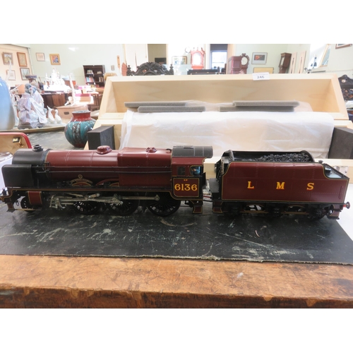 246 - O Gauge LMS 6136 Model Locomotive and Tender - The Border Regiment