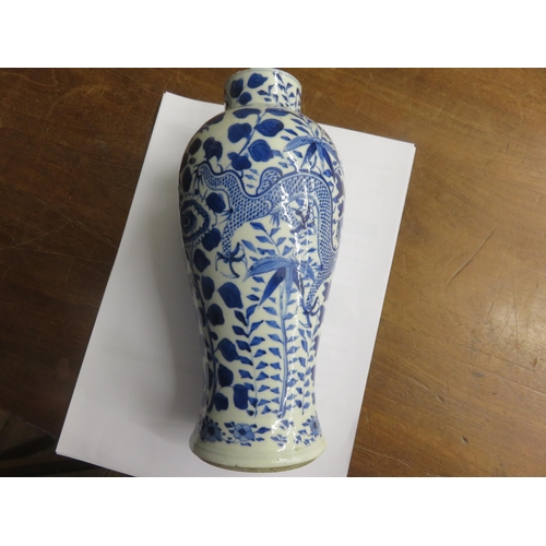 323 - Chinese Blue and White Pot with Dragon