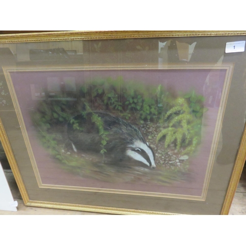 1 - Framed Pastel Picture of 