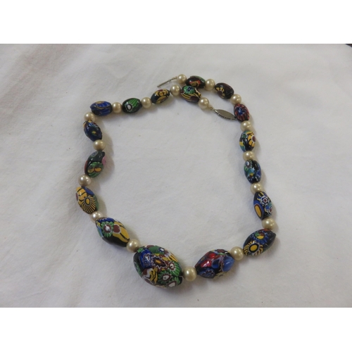 115 - Pearl and Hand Painted Beads