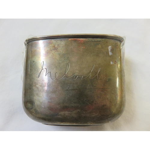 120 - A Silver Hip Flask Bottom containing Various Sixpences