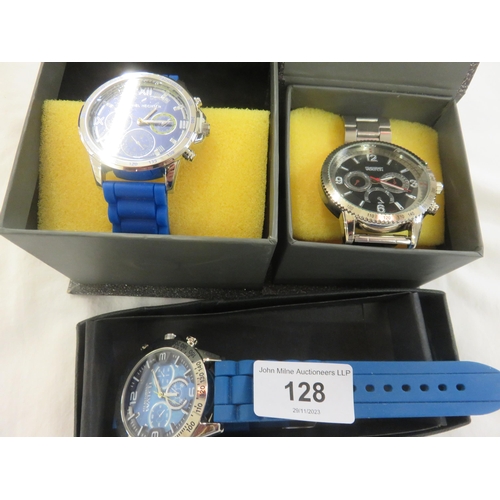 128 - Three New Boxed Gents Watches