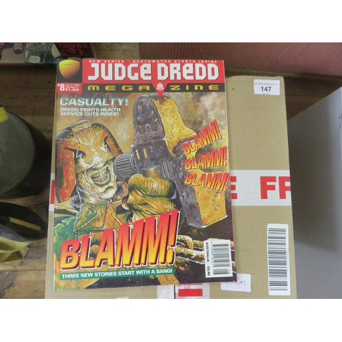 147 - Box with 106 Judge Dredd Magazines