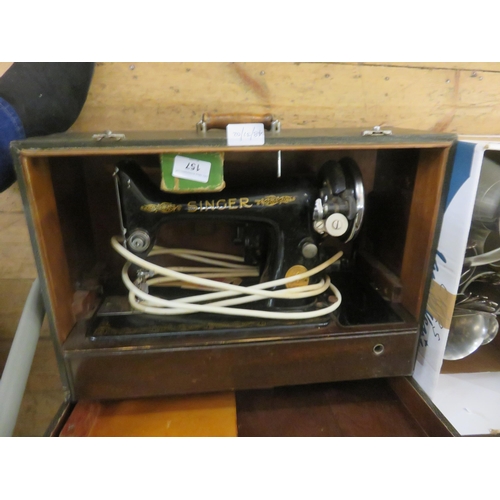 157 - Singer Sewing Machine in wooden case