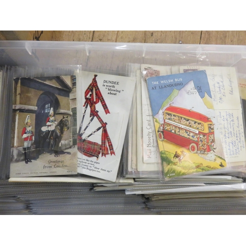 161 - Large Plastic Box containing postcards