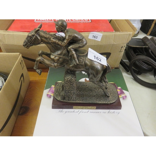 162 - Model of 'Desert Orchid' Racehorse on Wooden Plinth