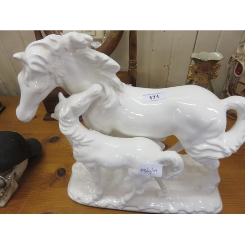 171 - Large Horse and Foal White Ornament